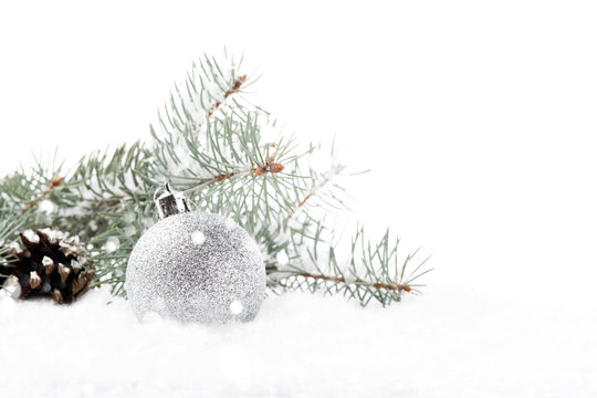 Christmas decoration on abstract white background