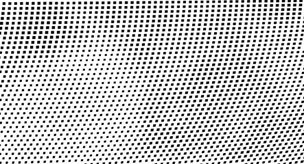 Abstract halftone monochrome. Chaotic wave of dots. Gradient texture black and white