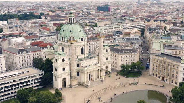 Aerial view of Karlskirche Church