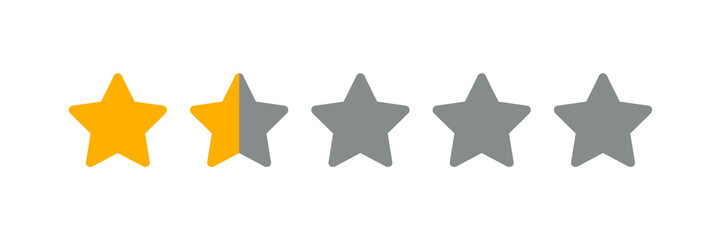One And A Half Star Rating Illustration Vector