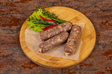 Pork sausages for grill