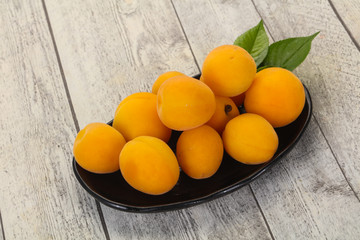 Ripe tasty sweet apricots heap