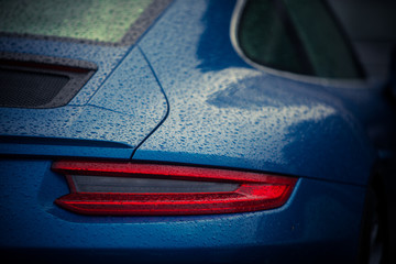 Tail lights of a supercar