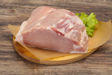 Raw pork meat piece for cooking