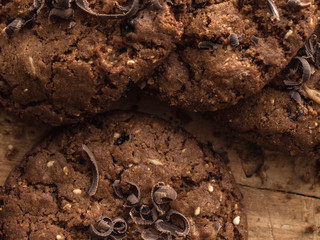 oatmeal cookies with chocolate sprinkle on a wooden board