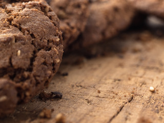 oatmeal cookies with chocolate sprinkle on a wooden board