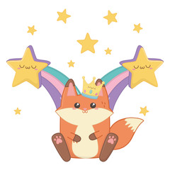 Isolated kawaii of fox cartoon design
