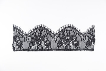 strip of black lace isolated,border lace isolated - obrazy, fototapety, plakaty
