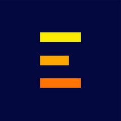 E initial letter logo icon