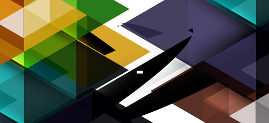 Colorful repeating triangles modern geometric in contemporary style on white background. Abstract geometric shape. Modern stylish texture