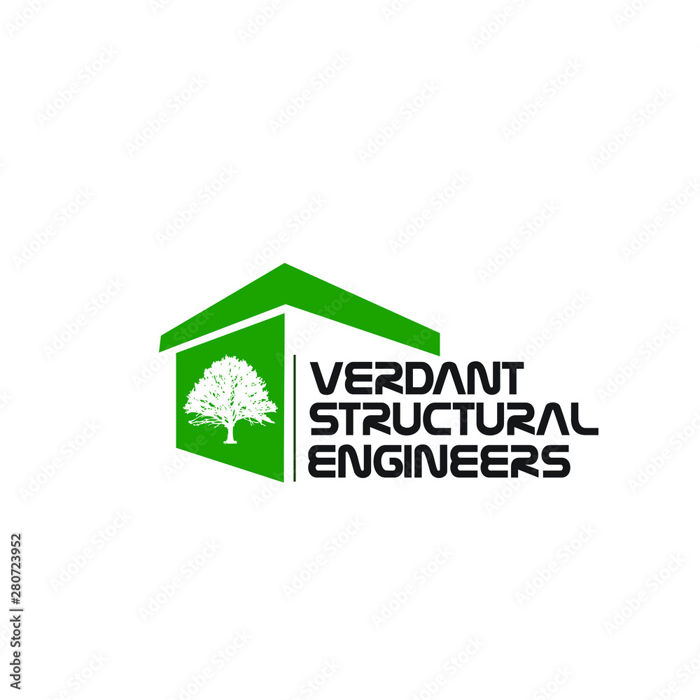 Wall mural green building logo icon