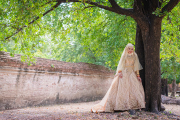 Portrait muslim bride posing