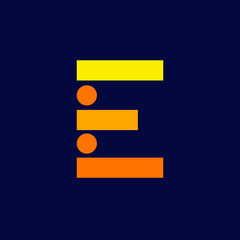 E initial letter logo icon