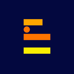 E initial letter logo icon