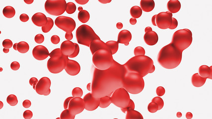 3d render Red Motion minimal art liquid background