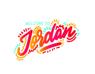 Jordan Word Text with Handwritten Font Vector Image Illustration Eps.