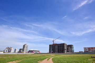 Landscape of the Construction Site in Ulaanbaatar, Mongolia.