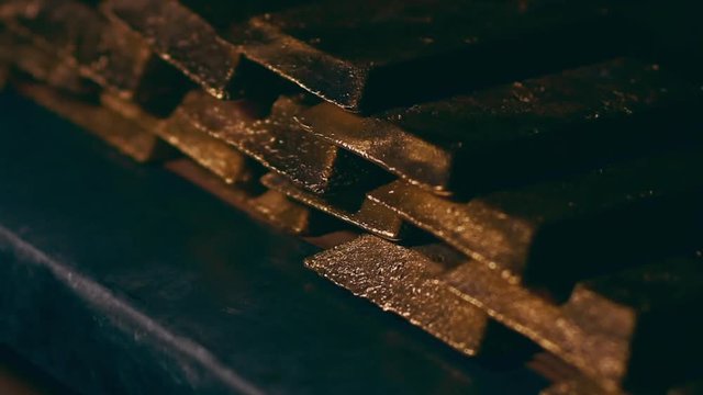 gold ingot industry factory golden