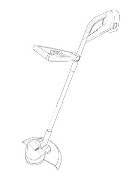 recommend clip art: Outline trimmer grass cutter. Vector