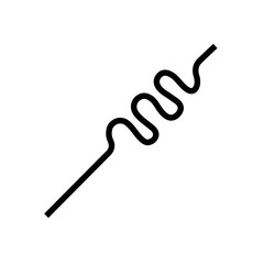 Cocktail straw icon, logo isolated on white background