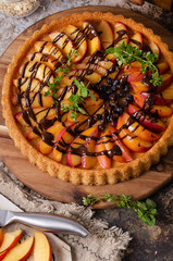 Nectarines chocolate cake