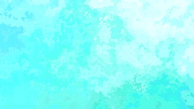 abstract animated twinkling stained background seamless loop video - watercolor splotch effect - sea blue mint green color