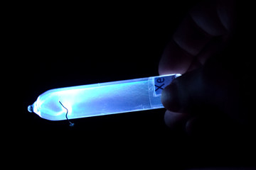 Xenon in vitro glows under influence of electricity. Laboratory Tests