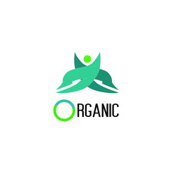 leaf logo icon for organic product
