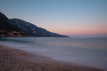 Oludeniz, Turkey. Mediterranean Sea at dawn of the sun.