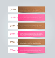 Business infographics template for presentation, education, web design, banners, brochures, flyers. Brown and pink colors. Vector illustration.