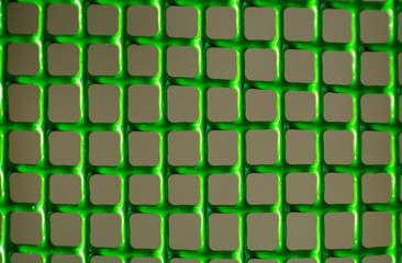 Microsurgeries steel mesh baskets green.