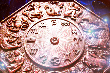 Zodiac signs and symbols like astrology concept 