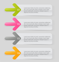 Obraz premium Business infographics tabs template for presentation, education, web design, banners, brochures, flyers. Vector illustration.