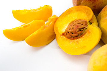 peaches isolated on white background