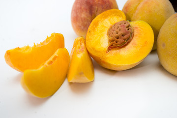 fresh apricots isolated on white background