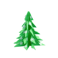 3d origami christmas tree isolated on white