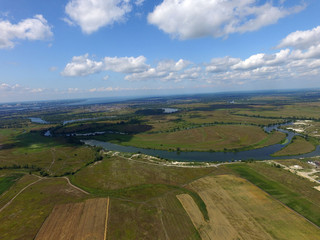 Aerial view of the Saburb landscape (drone image).Kiev Region