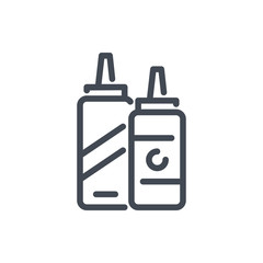 Sause, ketchup and mustard line icon. Vector outline sign.