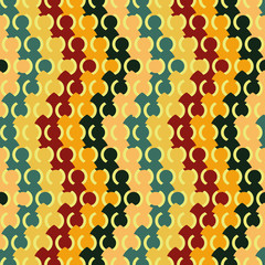 A seamless geometric vector pattern with colorful wavy vertical stripes. Surface print design.
