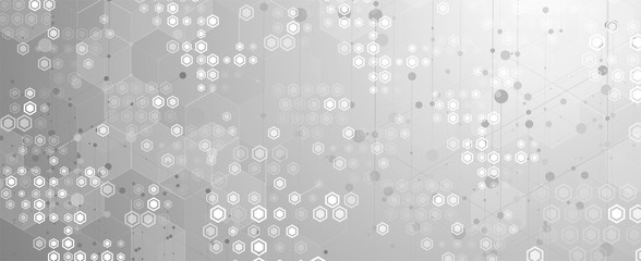 Abstract hexagon background. Technology poligonal design. Digital futuristic minimalism