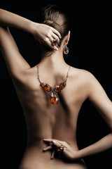 necklace with amber