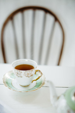 tra in a vintage cup