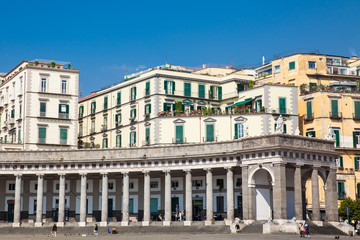 NAPLES, ITALY - APRIL, 2018: Basilica of San Francesco di Paola located at the west side of the Piazza del Plebiscito