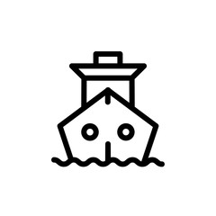 flat line ship cargo icon symbol sign, logo template, vector, eps 10