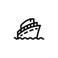 Obraz premium flat line cruise ship icon symbol sign, logo template, vector, eps 10