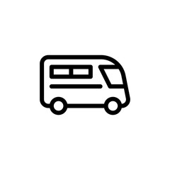 flat line bus icon symbol sign, logo template, vector, eps 10