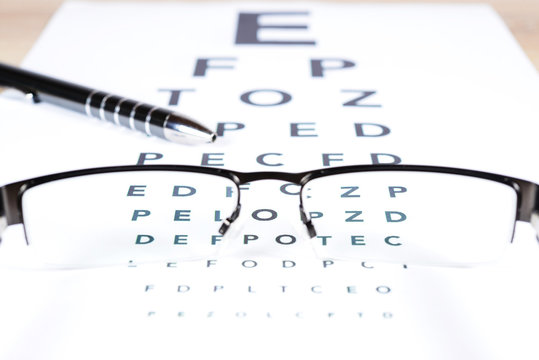 Brille mit Sehtest und Stift