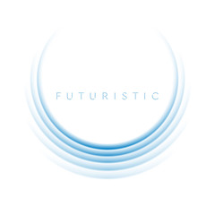 Bright blue futuristic technology round logo corporate business design. Abstract vector background