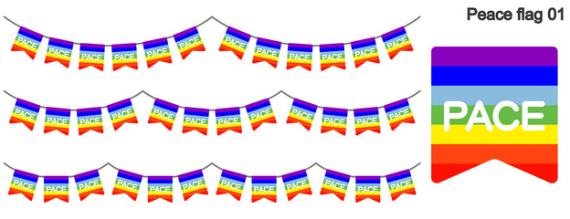 平和の旗のガーラーンドのベクターデータ（bunting garland）
