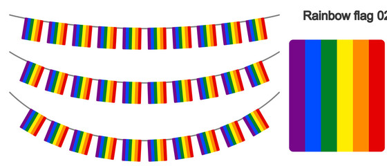Fototapeta premium レインボーフラッグのガーラーンドのベクターデータ（bunting garland）
